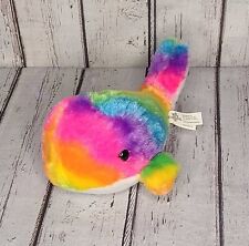 6" Toy Factory Rainbow Whale Plush Stuffed Animal Toy Small Cute, used for sale  Shipping to South Africa