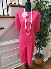 Vestido vintage feminino rosa 100% poliéster meia manga gola redonda comprimento do joelho 16 comprar usado  Enviando para Brazil