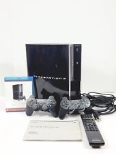 Sony PlayStation 3 PS3 CECHL01 80GB HD Phat Mode Console Jet Black 2 Dual Remote, used for sale  Shipping to South Africa