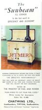 CHATWINS 'Sunbeam' Solid Fuel Cooker Range & Heater Advert : Original 1950 Print for sale  Shipping to Ireland