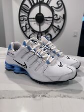 RARO Tênis Masculino Nike Shox NZ EU Couro Branco Azul Carolina 501524-108 Tamanho 9, usado comprar usado  Enviando para Brazil