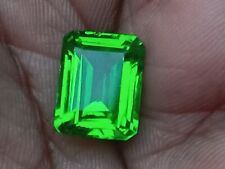 Anillo de peridoto verde natural certificado 8 quilates en forma de esmeralda corte piedra preciosa suelta H671 segunda mano  Embacar hacia Argentina