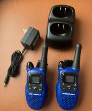 Par MOTOROLA MC220R Talkabout rádio bidirecional com base de carregamento azul alcance de 16 milhas comprar usado  Enviando para Brazil