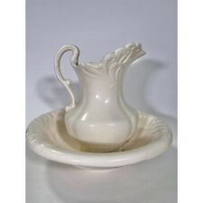 Vintage White Pitcher and Basin 9"H / 10.25"W, used for sale  Shipping to South Africa