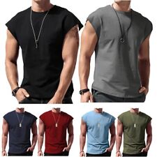 Para hombres Informal Sin mangas Cuello Redondo Camiseta Color Liso Chaleco Músculo Prendas para el torso sin mangas  segunda mano  Embacar hacia Mexico