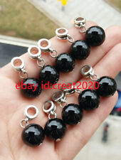 10pcs Natural Black Obsidian Gems Stone ball Pendant Chakra Reiki Healing Amulet for sale  Shipping to Canada