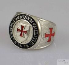 CABALLEROS TEMPLAR Milicia Masónica Signum Anillo Calidad Pesada Tallas 19-22 mm S, EE.UU., W, Z segunda mano  Embacar hacia Argentina