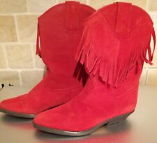 Red suede fringed for sale  LONDON