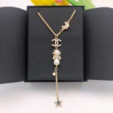 Chanel Necklace 100th Anniversary CC Star Moon Pearl Clavicle Chain, used for sale  Illinois City