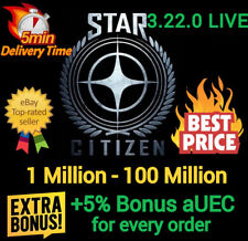 Star Citizen aUEC 1 Mil-100 Mil 🎁+5% Bonus🎁Ver 3.22.1 Alpha UEC Star Citizen na sprzedaż  Wysyłka do Poland