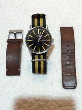 Relógio Nixon The Sentry amarelo/preto OTAN e pulseira de couro marrom, usado comprar usado  Enviando para Brazil
