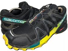 Zapatos de sendero Salomon Speed Cross 4 para correr al aire libre negros amarillos para hombre talla 8,5 segunda mano  Embacar hacia Argentina