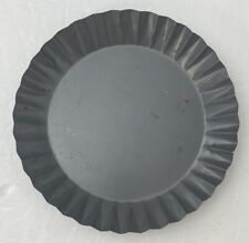 Small Vintage Fluted Tin Plate Gray 6" Diameter 3/4" Deep, used for sale  Shipping to South Africa