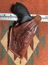 Smith & Wesson 36 37 60 637 Snub Tanned Leather Thumb Break Holster Scroll for sale  Shipping to South Africa