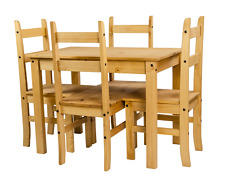 Corona Dining Table and 4 Chairs Budget Set Mexican Pine by Mercers Furniture® for sale  ROTHERHAM