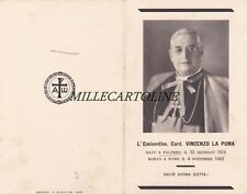 Religione: Cardinale Vincenzo LA PUMA  (Palermo)  biglietto lutto usato  Roma