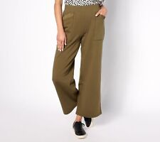 LOGO by Lori Goldstein Life French Terry Wide Pants Dark Olive XS New, used for sale  Shipping to South Africa