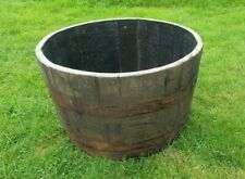 Large Genuine Half Whisky Barrel Planter Oak Whiskey Plant Container Tub Pot for sale  BRACKLEY