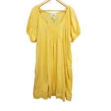 Vestido espreguiçadeira plissado vintage feminino apenas necessidades plus 2X amarelo comprar usado  Enviando para Brazil