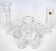 Crystal Glass Vases Vintage X 7 Bud Posy Lead S-M Wedding Florist Shabby Job Lot for sale  Shipping to South Africa