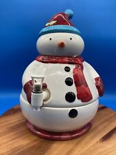 Russ Berrie Ceramic Snowman Drink Hot Cold Liquid Dispenser Discontinued for sale  Shipping to South Africa