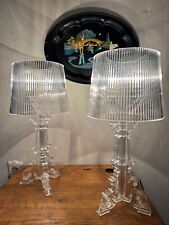 Juego de 2 lámparas de mesa de acrílico transparente estilo “Kartell Bourgie” segunda mano  Embacar hacia Argentina