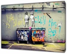 Banksy LIfe is short kids Art Reprint on Framed Canvas Wall Art Home Decoration tweedehands  verschepen naar Netherlands
