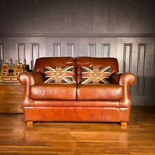 vintage leather sofa 2 seater for sale  SIDMOUTH