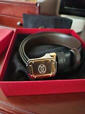 CARTIER Leather  Black Mens Buckle Belt One Size for sale  Shipping to South Africa