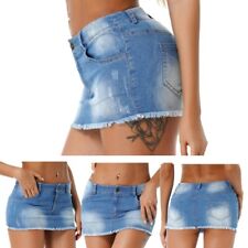 Usado, Saia jeans elástica feminina slim fit bodycon linha A saia curta jeans mini-saia comprar usado  Enviando para Brazil