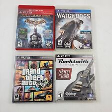 Lot of 4 Sony Playstation 3 PS3 CIB Batman GTA Watch Dogs Rocksmith Not Tested  for sale  Shipping to South Africa