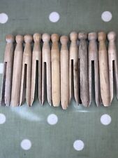 12 Vintage Wooden Clothes Dolly Pegs Dolly for sale  Shipping to South Africa