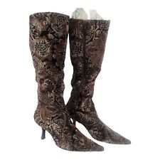 Bronx Brown / Black Tapestry Boots Size 8.5 M  for sale  Shipping to South Africa