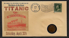 Titanic 1912 com selo e moeda de 117 anos em um envelope de colecionador *581OP comprar usado  Enviando para Brazil