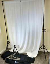 Photography 10Ft Adjustable Stand White Cotton Backdrop Weights Clips Kit Resell for sale  Shipping to South Africa