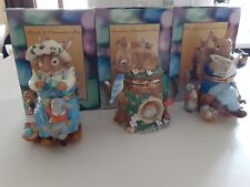 Usado, Conejitos de primavera de Pascua porcelana decorativa con bisagras caja de recuerdo x3 segunda mano  Embacar hacia Argentina