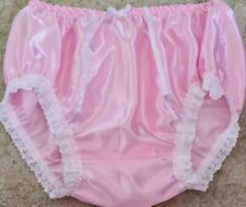CD ADULT BABY SISSY PINK SATIN SOFT PVC LINED GUSSET SANITARY KNICKERS  for sale  Shipping to South Africa