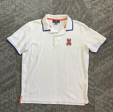 Camisa polo Psycho Bunny para hombre 5 blanca manga corta algodón ropa deportiva de golf segunda mano  Embacar hacia Argentina