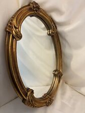 Espelho de parede oval vintage Hollywood Regency ouro ornamentado resina moldada comprar usado  Enviando para Brazil