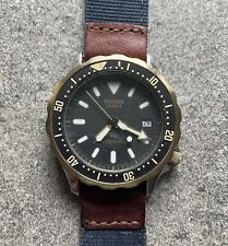 Vintage Pulsar Mens Diver Style Watch Y147-9000 40mm Two Tone Case W/Black A7 for sale  Shipping to South Africa