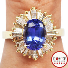 Used, Estate Diamond 3.75ct Tanzanite 14K Gold Ballerina Band Ring 6.2 Grams NR for sale  Shipping to South Africa