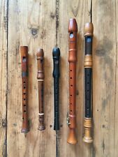 LOT OF 5 RECORDERS Antique Old Contralto Renaissance Soprano Tall Moeck Flute , used for sale  Shipping to South Africa
