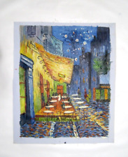 Usado, Vincent Van Gogh Café Terraço à Noite Pintado à Mão em Tela Vintage 23"x19" comprar usado  Enviando para Brazil