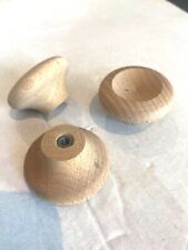 1 X SOLID BEECH UNSTAINED KITCHEN DOOR KNOB/HANDLE DRAWER WOODEN 40mm STOCK KN11, used for sale  Shipping to South Africa