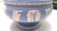 WEDGWOOD BLUE JASPERWARE Imperial Footed Pedestal Centerpiece Bowl 8" MINT, used for sale  Shipping to South Africa