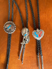 Wholesale Lot Of Bolo Ties. Turquoise Chip Inlaid Fetish Bear, Heart, Coyote for sale  Shipping to Canada
