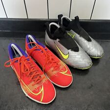 2 x Size UK 4 Nike Football Mercurial Vapor 14 Red Court & Silver Black Boots for sale  Shipping to South Africa