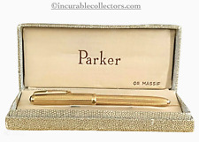 Pluma estilográfica Parker 51 oro liso 18 K caja original 1970 segunda mano  Embacar hacia Argentina