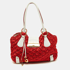 Bolsa Charme Dolce & Gabbana Vermelha/Branca Crochê Palha e Couro DG comprar usado  Enviando para Brazil