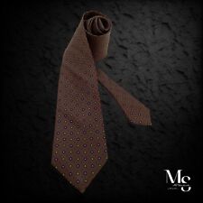 DRAKES EASYDAY Brown Geometric Luxury Silk Tie Hand Made In England W:2.9" EX CD for sale  Shipping to South Africa